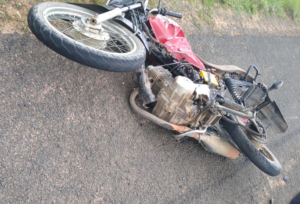 A moto conduzida pela vítima